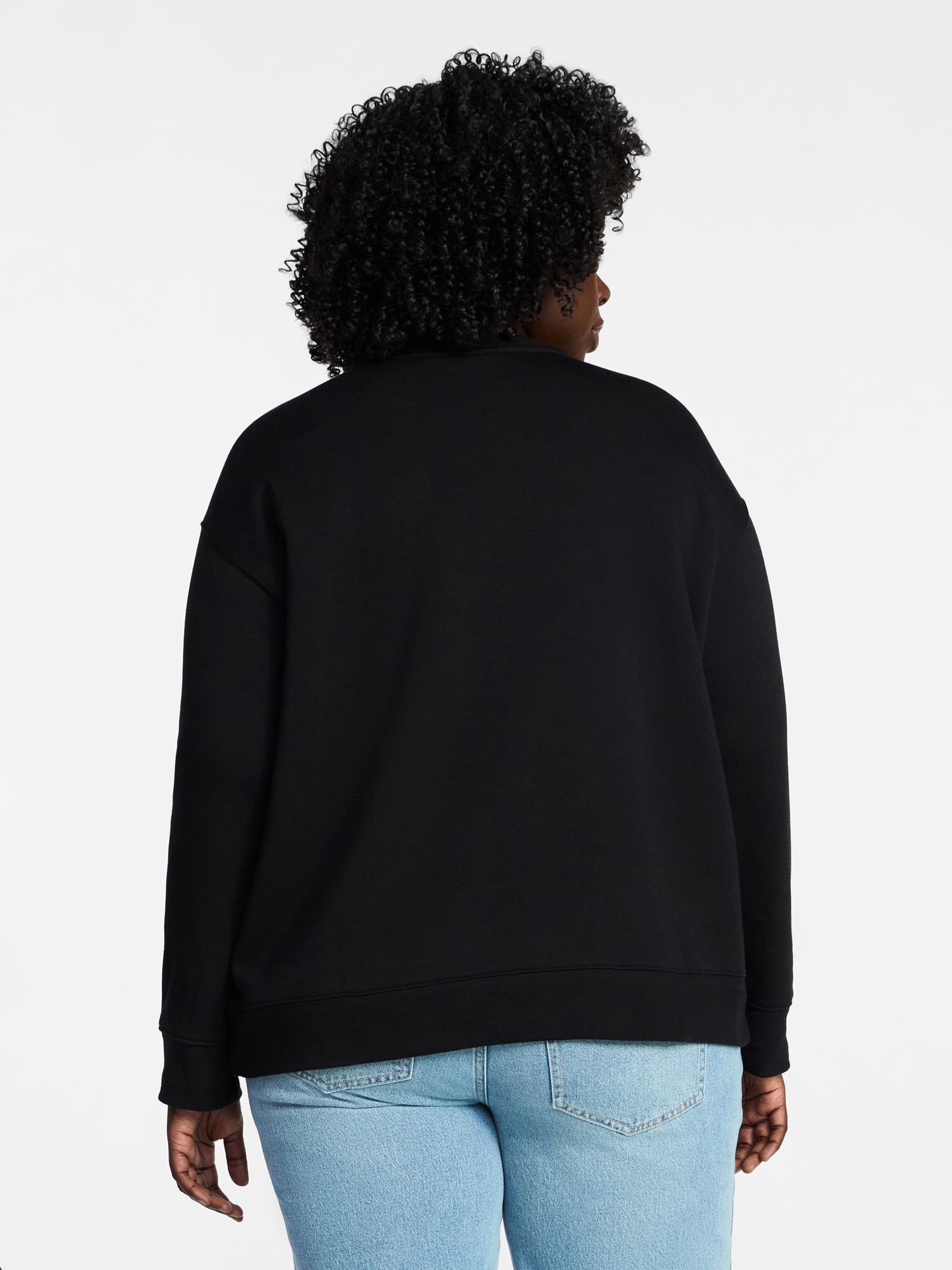 Terra & Sky Women's Plus Size Fleece Sweatshirt with Long Sleeves, Size 0X-5X