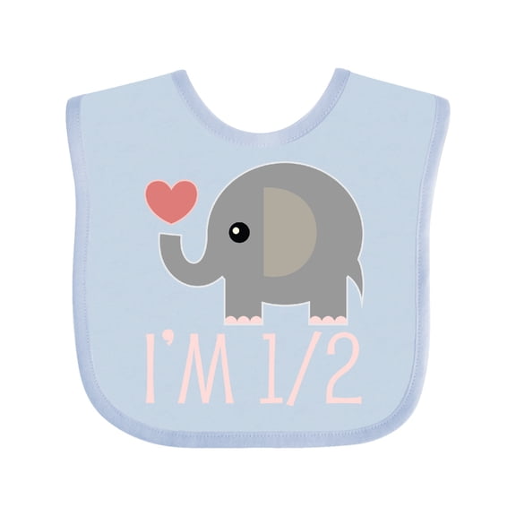 Inktastic Half Birthday Cute Elephant Girls Baby Bib