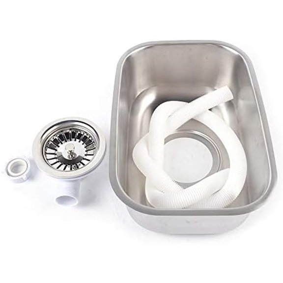Small RV Sink,Stainless Steel Caravan Camper Sink with Water Pipe, Single Bowl Sink Undermount Drop-In Kitchen Basin For RV Caravan Camper Boat$$Tools & Hardware Other