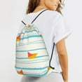 thumbnail image 6 of XMXT Unisex Drawstring Backpack for Women Men, Simple Boat Print Waterproof Gym Bag String Bags for Shopping Sport Travel, s, 6 of 8