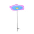 thumbnail image 7 of Hvmvliv Outdoor Bird Feeder Iron Ground Bird Feeder with Flower Bath and Water Tray for Lawn and Courtyard Decoration Pink, 7 of 7