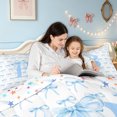 thumbnail image 4 of meiyoeat Cartoon Bow Letter B Twin Comforter Sets for Kids Girls, Aesthetic Print Bedding Set, Blue, Colorful Star Reversible, 2-Piece, 1 Comforter and 1 Pillowcase, 4 of 6