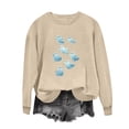 thumbnail image 4 of XUNKUSGA Halloween Sweatshirts for Women Classic Graphic Crewneck Long Sleeve Pullover Tops Casual Loose Shirts for Women Fashion Halloween Sweatshirt Women M, 4 of 5