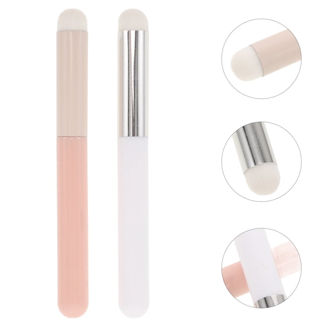 LABSERRON 2Pcs Lip Glaze Brush Set with Comfortable Soft Material for Accurate Lip Product Use