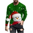 thumbnail image 2 of WXLWZYWL Men's Christmas Sweatshirt Crewneck Trendy Big and Tall Santa Printed Sweatshirts Pullover Tops Party Apparel, 2 of 5