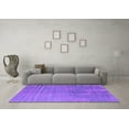 thumbnail image 3 of Ahgly Company Machine Washable Indoor Round Oriental Purple Industrial Area Rugs, 4' Round, 3 of 4