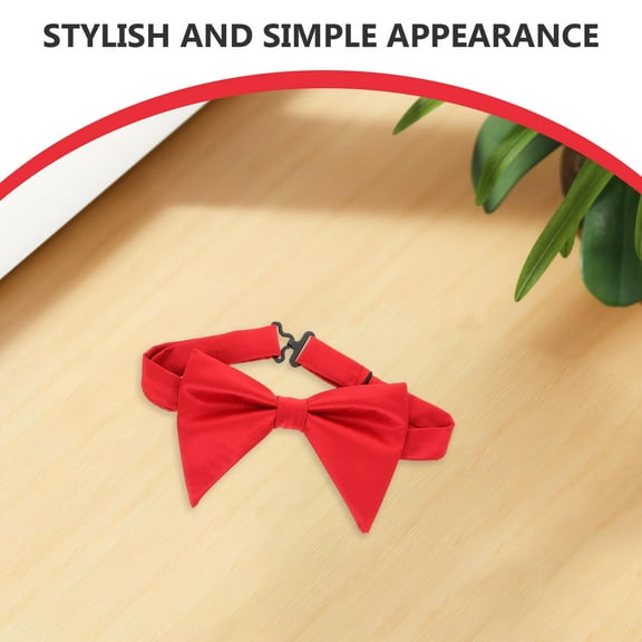 AURARMLET 2Pcs Red Clip on Bowtie Set Mens Pre-Tied Satin Bow Tie for Wedding Formal Banquet Tuxedo