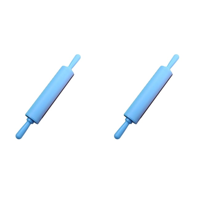 (Lot de 2) Rouleau à Pâtisserie en Silicone Rinsvye Rouleau à Pâte Petit Rouleau à Pâtisserie en Bois pour Pizza Biscuit avec Poignée en Bois Surface Antiadhésive Rouleaux à Pâtisserie pour Cuisson Pâte Antiadhésive Biscuit Rouleau à Pizza Cuisson à