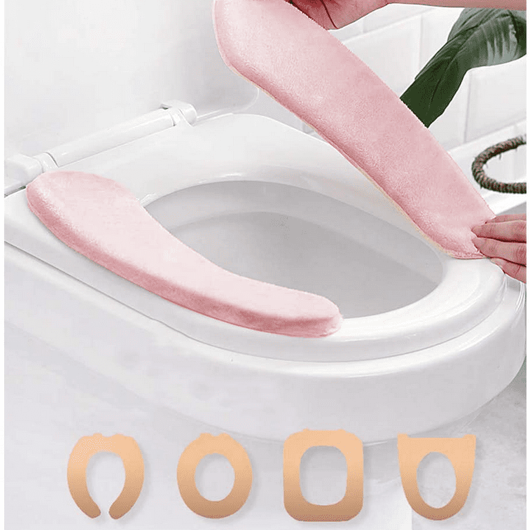 Washable Toilet Seat Covers Mat, Thick Padded Warm Plush Toilet Seat Cushion,  With Self Adhesive Tape, For Bathroom, Non Slip Soft Toilet Cover, Home  Bathroom Supplies - Temu Italy