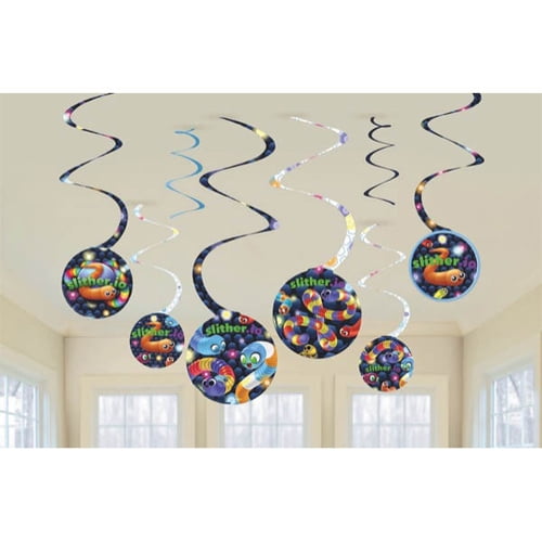 Slither.io Hanging Swirl Birthday Party Decorations, 8-pc