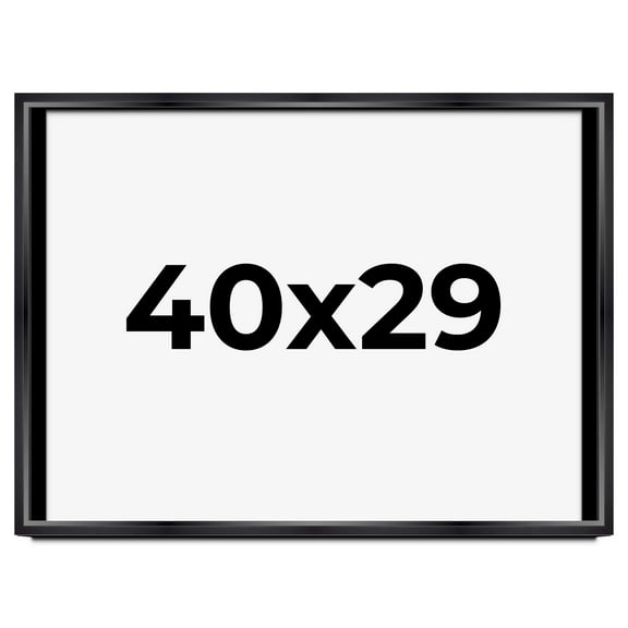 40x29 Shadow Box Frame Black | 1.25 inches Deep Real Wood Contemporary Shadowbox Display Frame | UV