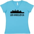 thumbnail image 3 of Inktastic Los Angeles California City Skyline Women's V-Neck T-Shirt, 3 of 5