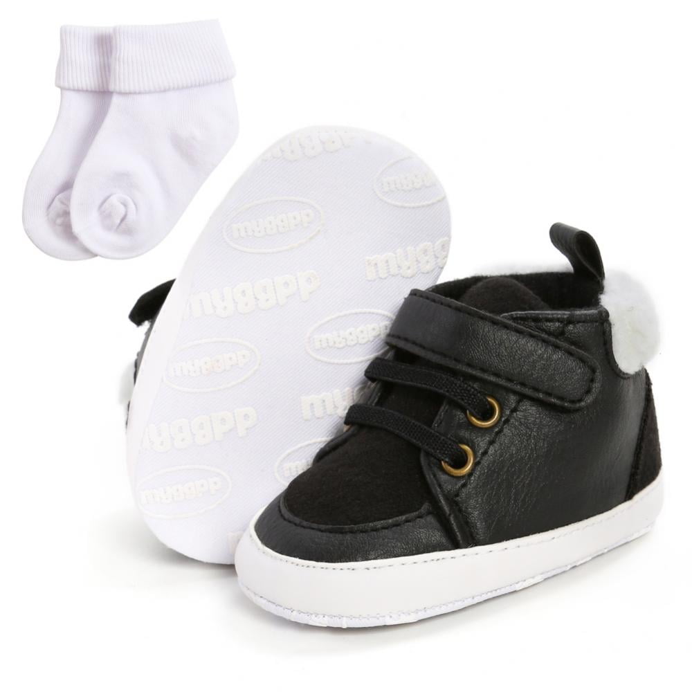 Toddler Girls Boys Lace up Shoes Newborn Baby Prewalker Soft Crib Sole Sneakers 