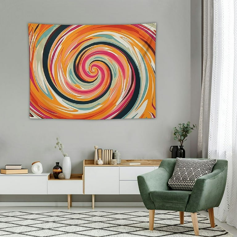 ONETECH Abstract Swirl Retro Tapestry for Bedroom 60s 70s 80s Vintage Yellow Tapestry Wall Hanging Poster Aesthetic Trippy Boho Spiritual Tapestries Blanket College Dorm Decor. Walmart