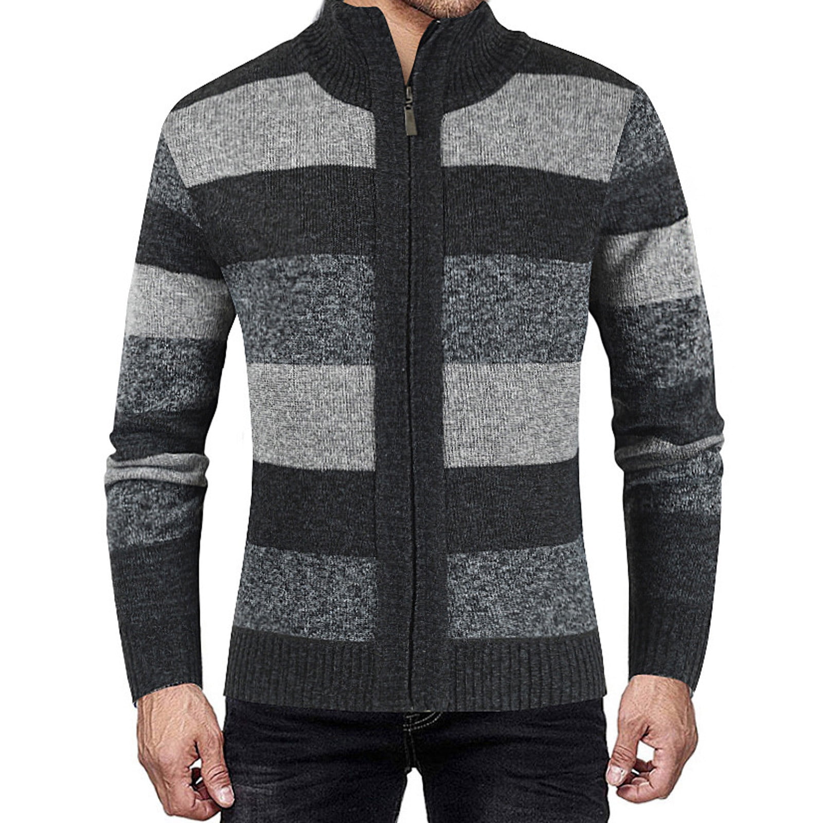 Knitted Colour Blocking Cardigan 