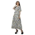 thumbnail image 2 of Moomaya Tunique à Manches Courtes Robes de Cocktail pour Femmes Robe en Coton Slub Imprimée, 2 of 4