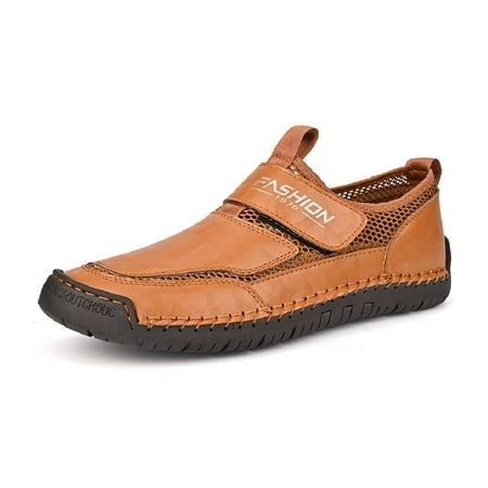 Men s Casual Loafers Breathable Non-slip Driving Shoes Comfortable Walking Shoes Business Leather Shoes Brown 10.5 US