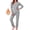 Gray, variant on MOSHU Womens Pajama Sets Two Piece Thermal Underwear for Women Crew Neck Long Sleeve Tops and Leggings Lounge Sets