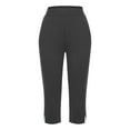 thumbnail image 6 of Gray Women's Pants Side Slit Pull On for Women Casual Lightweight Elastic High Waist Pants 2025 Summer, 6 of 6