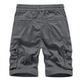 thumbnail image 3 of MIUOWANP Oversize Men's Casual Cotton Cargo Shorts with Multi Pocket Solid Color Outdoor Sport and Loose Breathable Drawstring Short Size XXXXXL(16)Dark Gray, 3 of 3