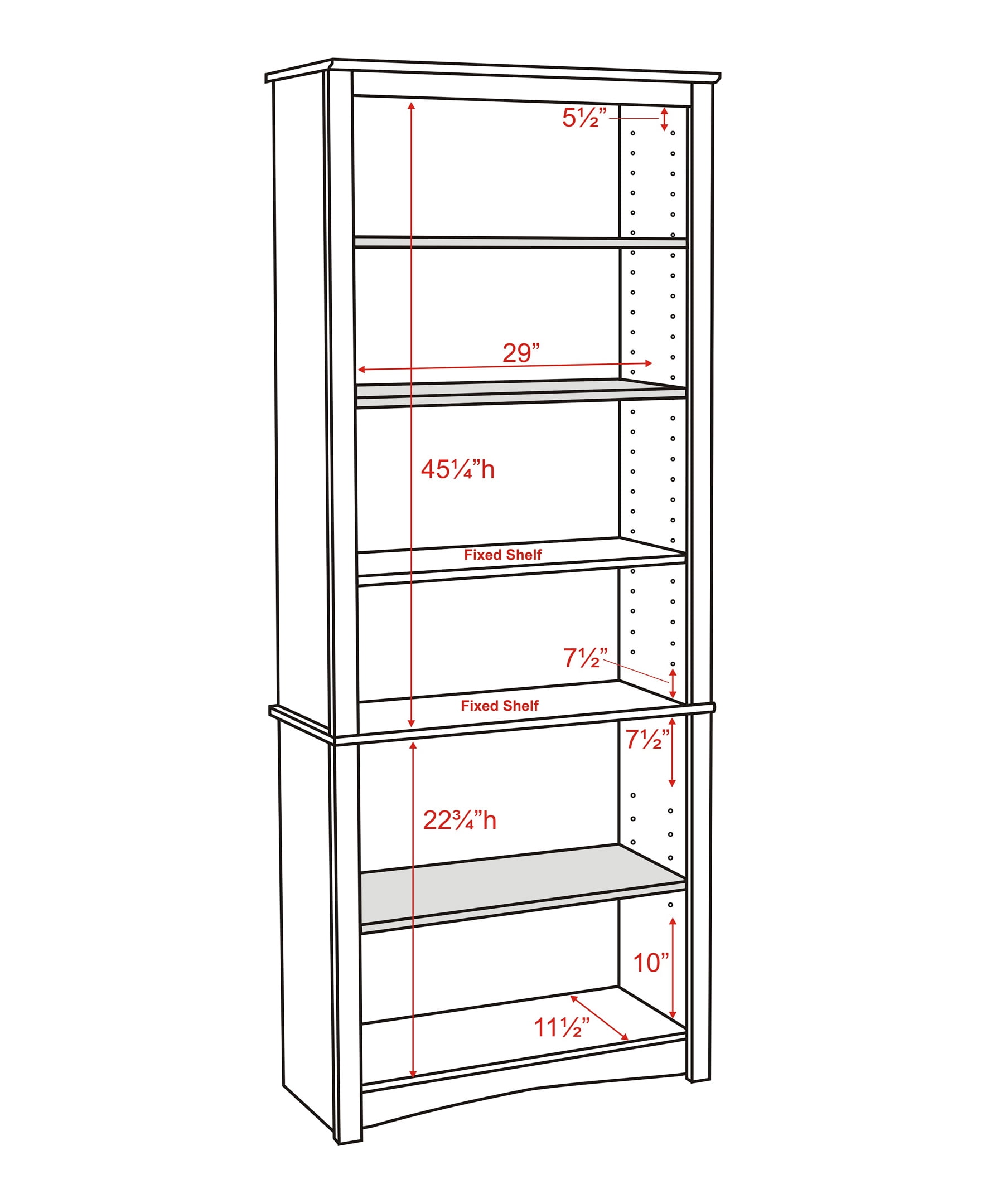 Prepac Home Office 6-shelf Bookcase, Espresso