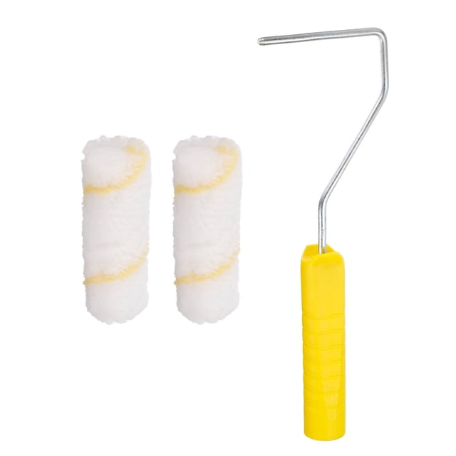 3uds Pintura Rodillo Kit, 2uds 4" Microfibra Rodillo Cubiertas y 10" Pintura Rodillo Marco, para Pared Adorno