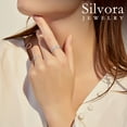 thumbnail image 4 of Silvora 925 Sterling Silver Wedding Band for Women Wishbone Ring with Cubic Zirconia Mother's Day Christmas Jewelry Gift Size 12, 4 of 9