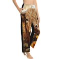 thumbnail image 2 of Uemuo Vintage Sunflower Cow Pattern Women's Wide Leg Palazzo Lounge Pants with Pockets Light Weight Loose Comfy Casual Pajama Pants-Medium, 2 of 9