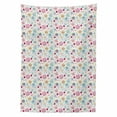 thumbnail image 2 of Birthday Tablecloth, Cheerful Spotty Pattern with Coffee and Sweets Heart Shaped Flowers Birds Cherries, Rectangle Satin Table Cover for Dining Room and Kitchen, 52" X 70", Multicolor, by Ambesonne, 2 of 2