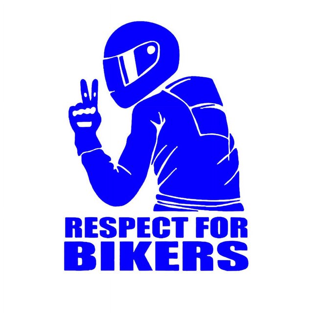 Pegatinas de motocicleta con respeto por los motociclistas, pegatinas láser creativas para el cuerpo, pegatinas decorativas reflectantes con personalidad