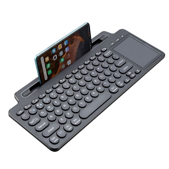 GJX Wireless Bluetooth Keyboard with Tablet/Phone Holder, Compatible with iOS, Android, Windows Tablets , Phone, PC, Laptop (Touchpad)