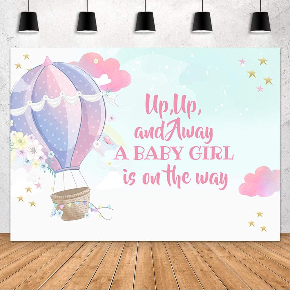 Mocsicka Hot Air Balloon Baby Shower Backdrop Oh The Places Youll go Background 7x5ft Vinyl Air Balloon Baby Shower Backdrops