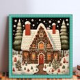 thumbnail image 2 of Hilo Algodón Ecológico Bordado Punto Cruz Impreso 14CT Casa Invierno 50x50cm, 2 of 9