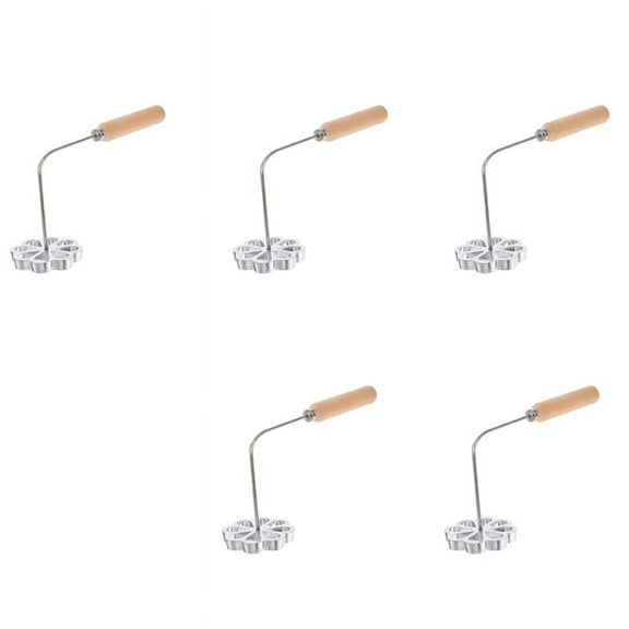 5X Rosette Timbale Iron Set Bunuelera with Handle Mexican Bunuelo Pastry Maker Cutter for Kitchen