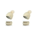 thumbnail image 2 of QualitChoice Winter Caps Decorative Hat Scarf Set Adorable Autumn Crochet Neckerchief Sports Two-piece Stylish Collar Beige 2Set, 2 of 6