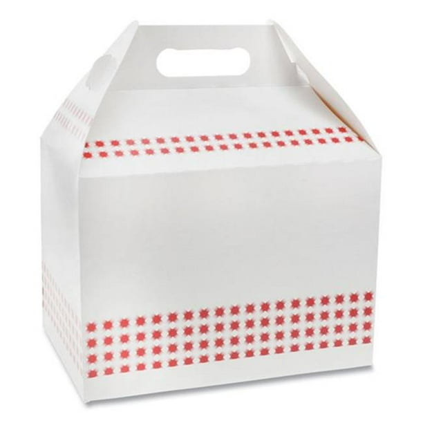 Pactiv Barns and Boxes, Barn Box with Handle, 9 x 5 x 4.5, Basketweave