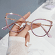 thumbnail image 4 of Gafas anti-luz azul gafas retro ojo de gato montura gafas planas con gafas montura de gafas ópticas de marea metálica europea y americana, 4 of 5