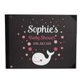 thumbnail image 1 of Darling Souvenir Grey Whale Fish & Dot Hardbound Cover Personalized Printed Baby ShowerGuestbookScrapbook-7 x 9 Inches, 1 of 5