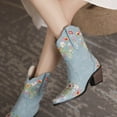 thumbnail image 4 of jovati New Winter Cowboy Boots Embroidered Flowers Thick Heel Ladies Short Boots, 4 of 9