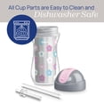 thumbnail image 4 of Chicco 9oz. Flip-Top Straw Trainer with Soft Silicone Straw and Double-Wall Insulation, 12m+, 2-Pack - Floral/Purple, 4 of 10
