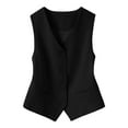 thumbnail image 7 of Sensestyle Waistcoat Women, A Lady's Suit Waistcoat Small Vest Slim Fit Paired with A Short Sleeveless Jacket with A Folded Waistcoat Vest Tops for Women Black L, 7 of 7
