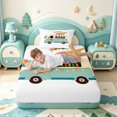 thumbnail image 4 of meiyoeat Summer Fun Twin Sheets,Ice Cream Truck Print Bedding For Boys,Multicolor,3-Piece1 Flat Sheet, 1 Fitted Sheet and 1 Pillowcase, 4 of 6