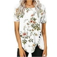 thumbnail image 2 of Itsame Short Shirt Sleeved Tops for Womens T-Shirt Printed Round Neck Button Blouses Multicolor Size 5XL, 2 of 5