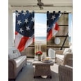 thumbnail image 3 of American Flag Golf Black Out Curtains 84 Inch Long for Living Room, 4th of July Farmhouse Vintage Wood Grain Blackout Curtain Shade Thermal Insulated Window Curtains Grommet Drapes 42"x84" 2 Panels, 3 of 8