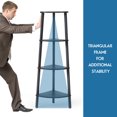thumbnail image 6 of Costway 4-Tier Corner Shelf Metal Storage Rack Domestic Bookcase Display Stand Wood Grey, 6 of 12