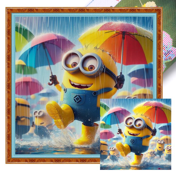 Hilo Algodón Ecológico Bordado Likrtyny 11CT 3 Hebras 40x40cm Kit Punto Cruz Minion