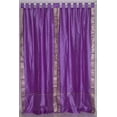 thumbnail image 3 of Lined Tab Top Sari Curtains 43"W x 108"L matching tiebacks- Handcrafted Lavender Indian Drapes with Lining, Offering Privacy and Insulation for Living Room/Bedroom/Dining Room, Sold in Pairs, 3 of 6