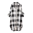 thumbnail image 1 of Women Casual Plus Size O-Neck Printed Loose Button Tunic Shirt Blouse Tops, 1 of 4
