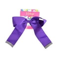 thumbnail image 2 of Motique Accessories Purple 6 inch Cheer Bow Grosgrain Hair Bow with Rhinestone Edges, 2 of 3
