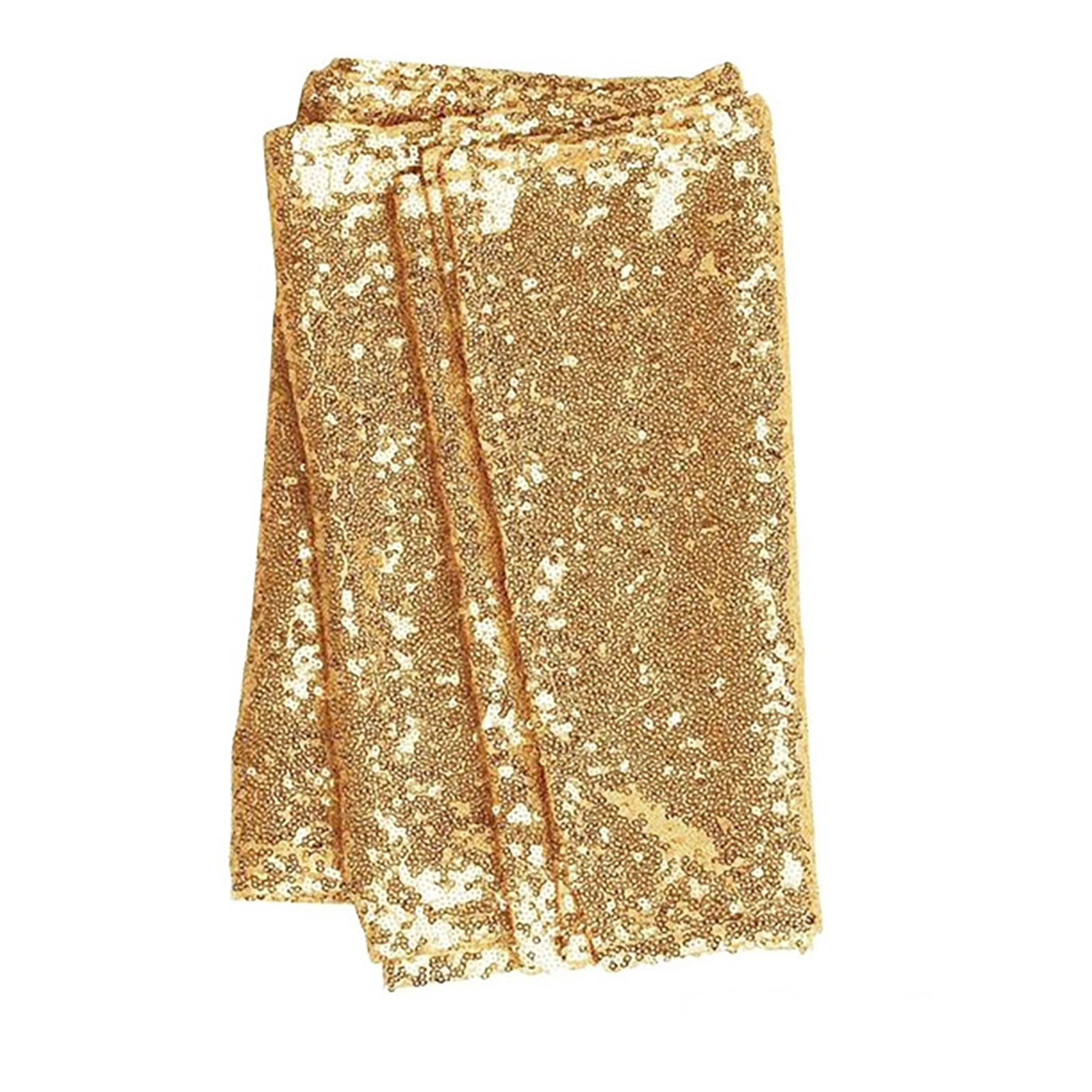Rose Gold Glitter Sequin Table Runner - 12x108 Inches Sparkly Wedding, Party, Decoration Backdrop